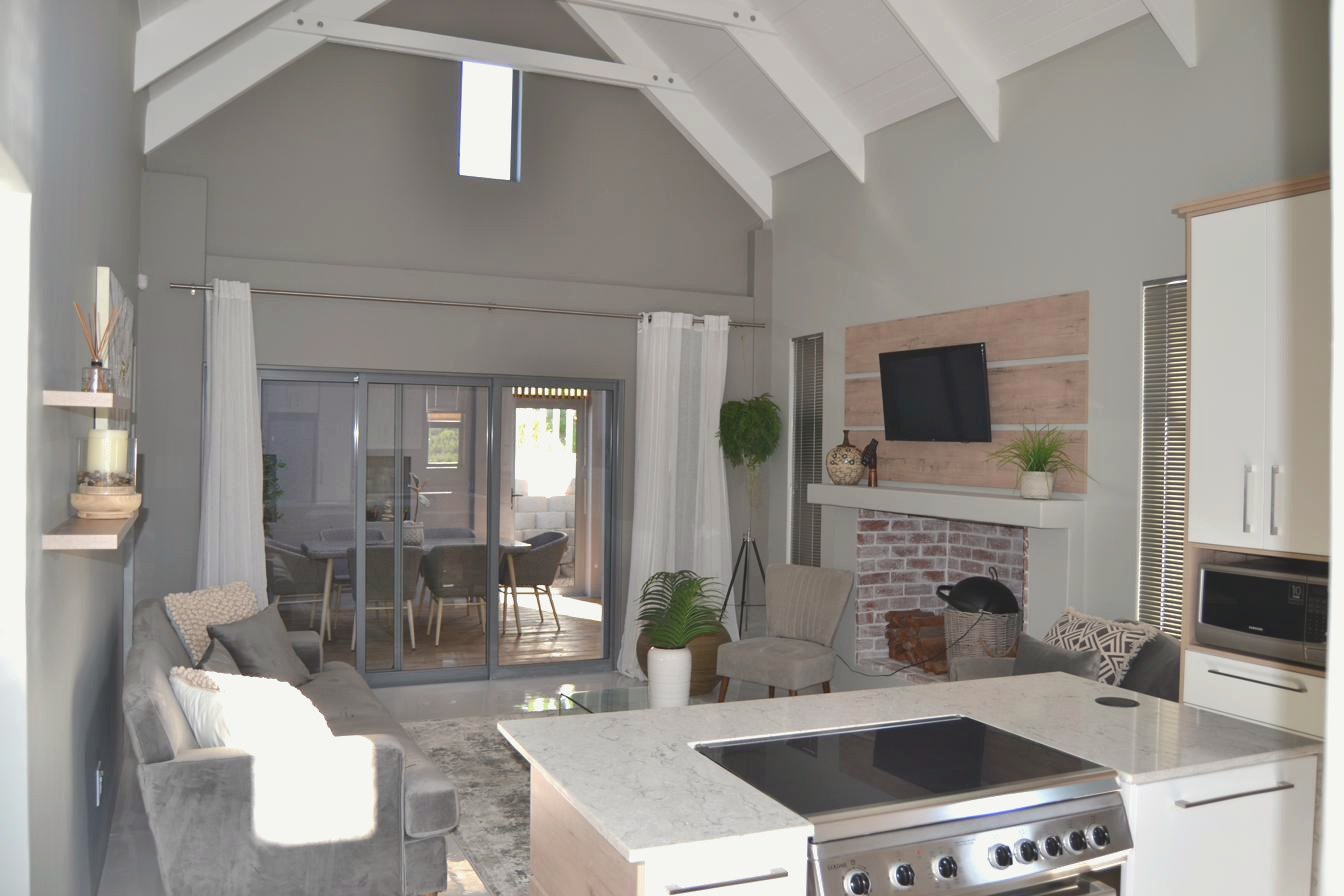 Interior with vaulted ceiling