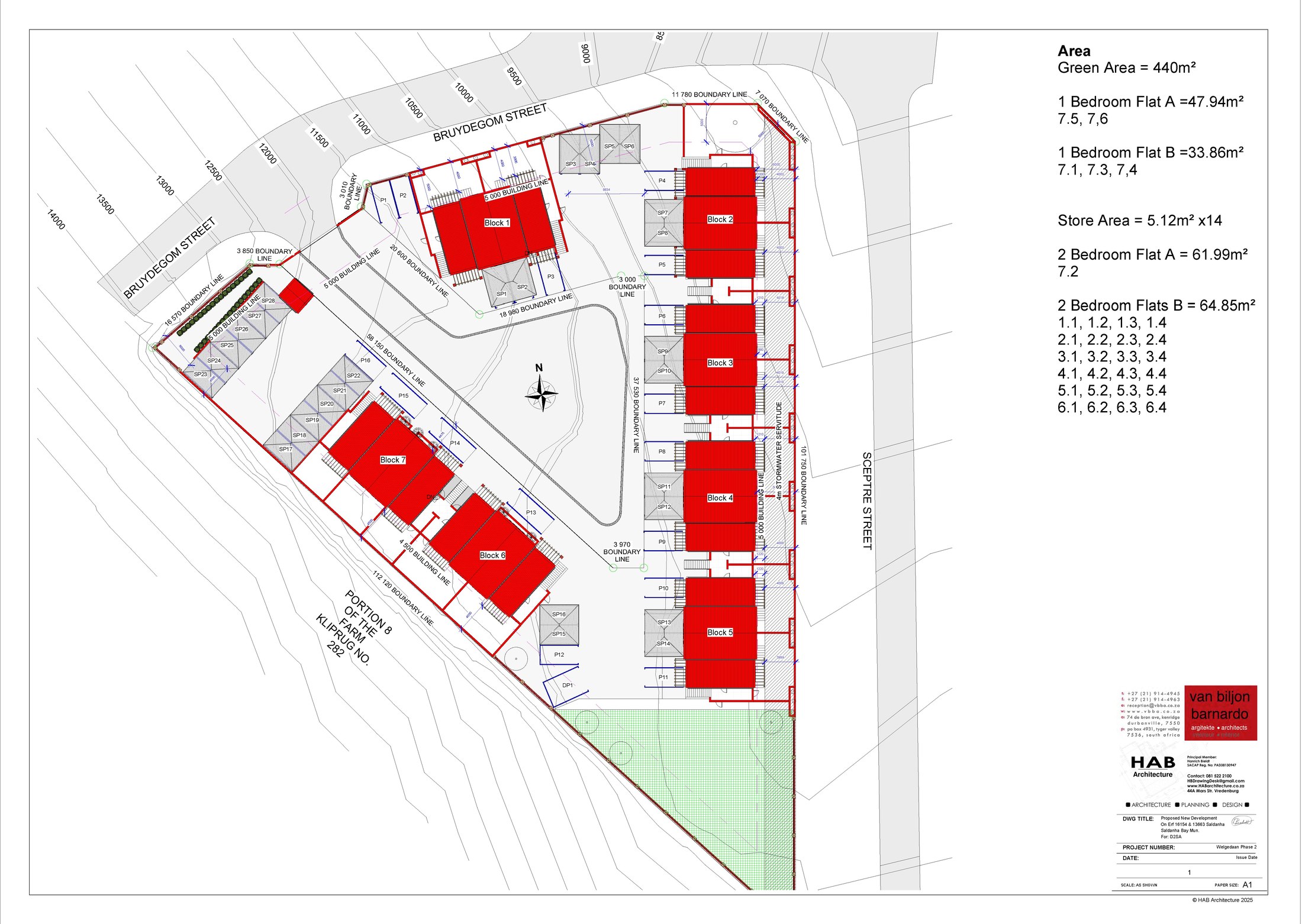 Welgedaan Phase 2 site plan with all blocks